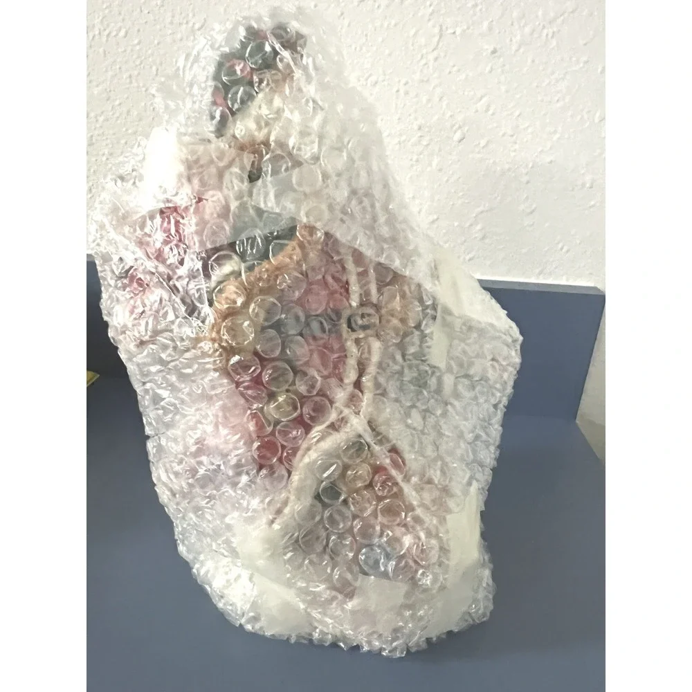 Santa Claus Christmas Resin Decor With Child And Toy Sack Hand Painted 10 Inches